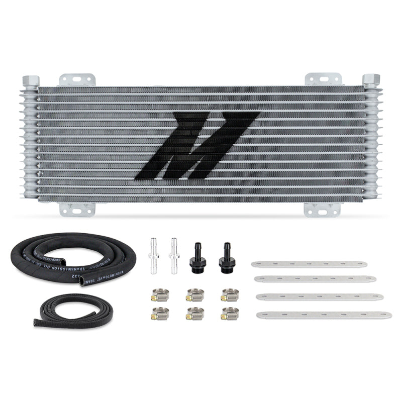 Mishimoto 13-Row Stacked Plate Transmission Cooler - Silver - DTX Performance