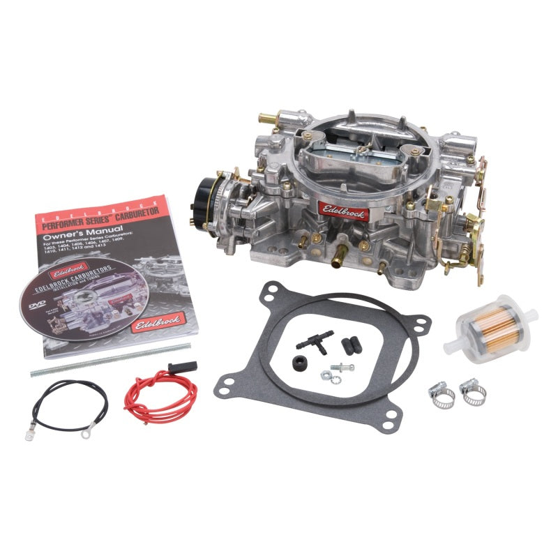 Edelbrock Carburetor Performer Series 4-Barrel 600 CFM Electric Choke Satin Finish - DTX Performance