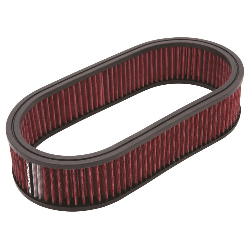 Edelbrock Air Cleaner Element Oval 2 5In Tall Red w/ White Strip - DTX Performance