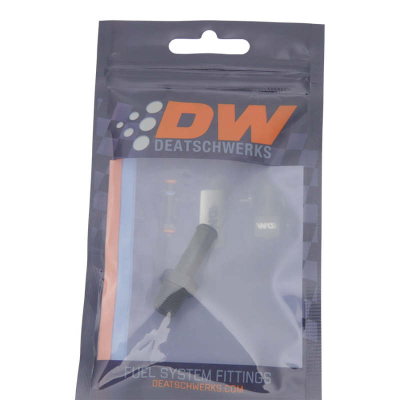 DeatschWerks 1/8in NPT Male Thread 5/16in Hose Barb - Anodized Matte Black - DTX Performance