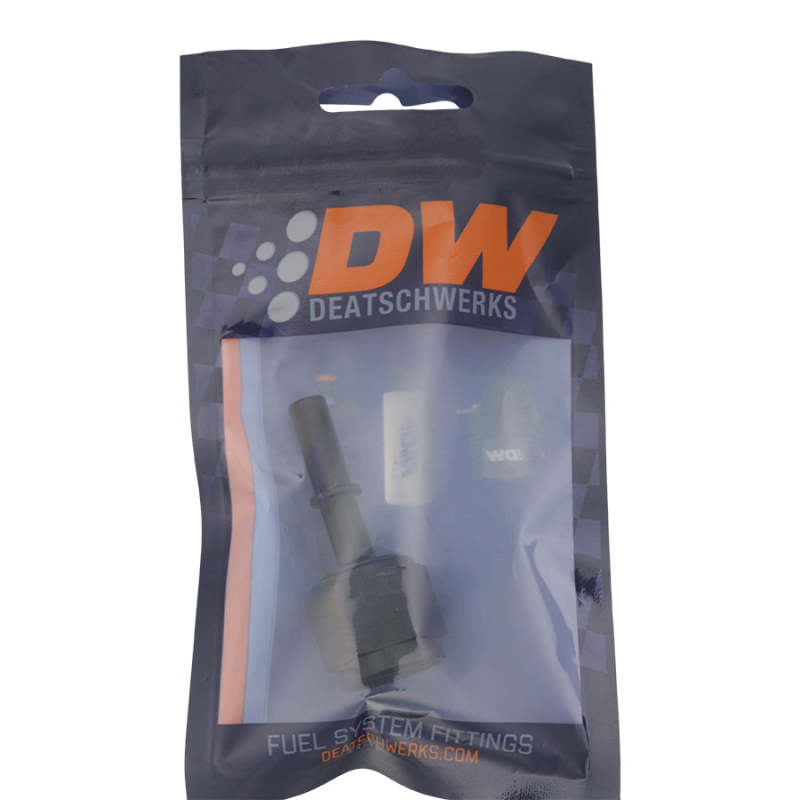 DeatschWerks 8AN Female Flare Swivel to 5/16in Male EFI Quick Disconnect - Anodized Matte Black - DTX Performance