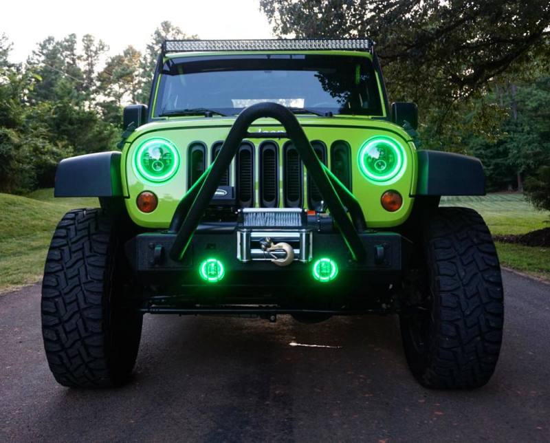 Oracle 7in High Powered LED Headlights - Black Bezel - ColorSHIFT - BC1 - DTX Performance