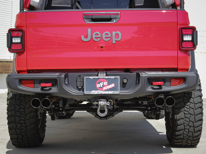 aFe Vulcan Series 3in-2-1/2in 304 SS Cat-Back 2020 Jeep Gladiator (JT) V6-3.6L w/ Black Tips - DTX Performance