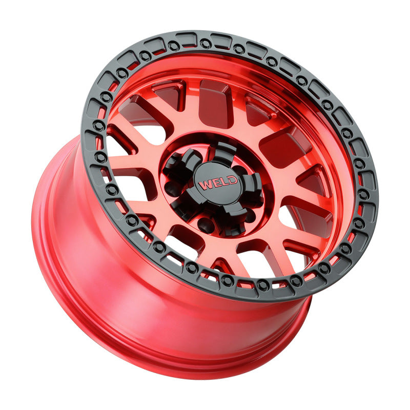 Weld Off-Road W133 17X9 Cinch 5X114.3 5X127 ET-12 BS4.50 Candy Red / Satin Black Ring 78.1 - DTX Performance