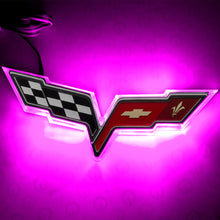 Load image into Gallery viewer, Oracle Chevrolet Corvette C6 Illuminated Emblem - Dual Intensity - Pink - DTX Performance