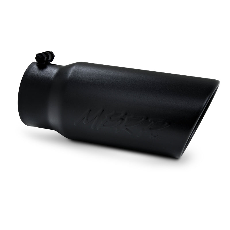 MBRP Universal Tip 5 O.D. Angled Rolled End 4 inlet 12 length - Black Finish - DTX Performance