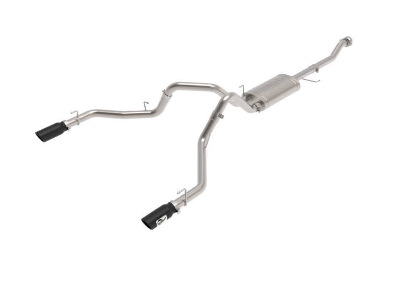 aFe Vulcan 3in 304 SS Cat-Back Exhaust 2021 Ford F-150 V6 2.7L/3.5L (tt)/V8 5.0L w/ Black Tips - DTX Performance