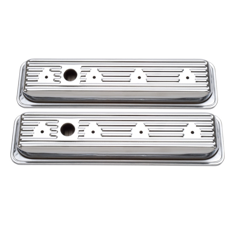 Edelbrock Valve Cover Signature Series Chevrolet 1987-1995 262-400 CI V8 Low Chrome - DTX Performance