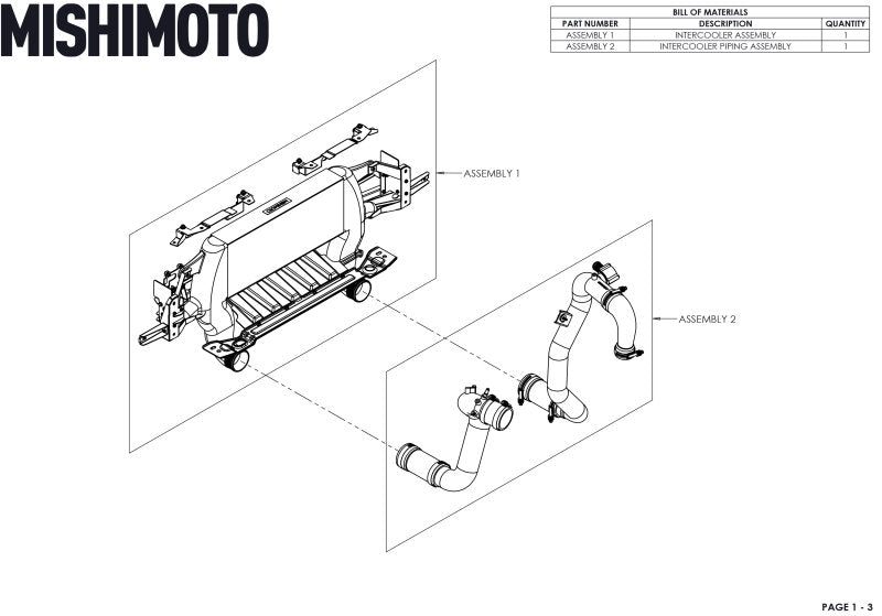 Mishimoto 21+ Bronco 2.3L High Mount INT Kit SL Core P Pipes - DTX Performance