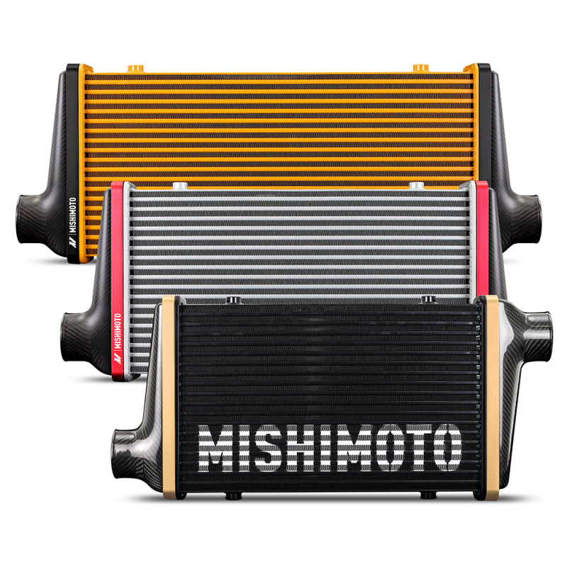 Mishimoto Universal Carbon Fiber Intercooler - Matte Tanks - 525mm Black Core - C-Flow - GR V-Band - DTX Performance