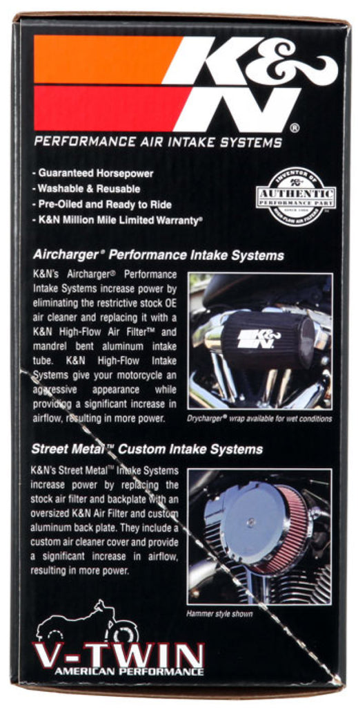 K&N Street Metal Intake System - Big 8 Black for Harley Davidson - DTX Performance