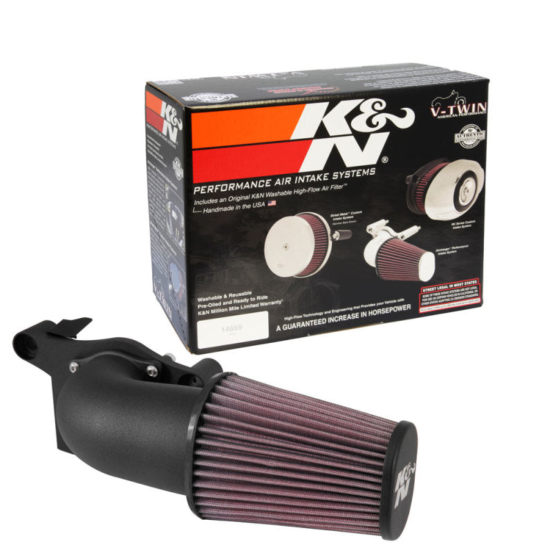 K&N 2017 Harley-Davidson H/D Touring Models Aircharger Performance Intake - Black - DTX Performance