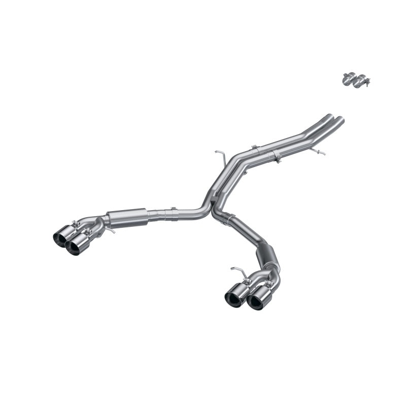 MBRP 18-21 Audi S5 Coupe/S4 Sedan T304 SS 2.5in Cat-Back Quad Rear Exit Exhaust - SS Tips - DTX Performance