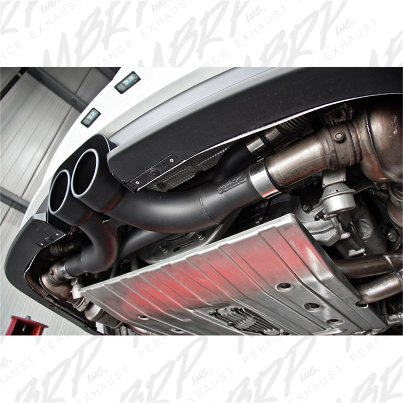 MBRP 14-19 Porsche GT3/GT3RS 3in Center Muffler Bypass 4in Tips - Black Coated - DTX Performance