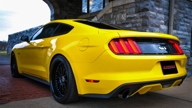 Corsa 2015 Ford Mustang GT 5.0 3in Axle Back Exhaust, Black Dual 4.5in Tip *Sport* - DTX Performance