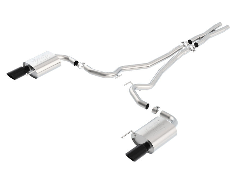 Borla Atak S Cat-Back 15-17 Ford Mustang GT 5.0L V8 MT/AT 2.5in pipe 4in tip (Black Chrome) - DTX Performance