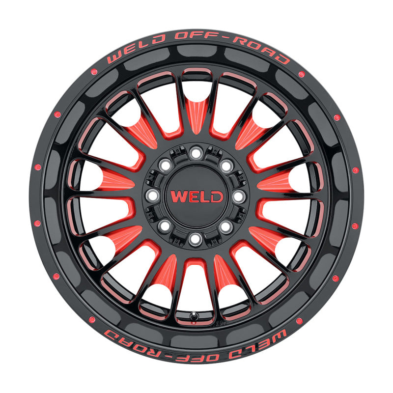 Weld Off-Road W122 20X10 Scorch 8X170 ET-18 BS4.75 Gloss Black MIL Red 125.1 - DTX Performance