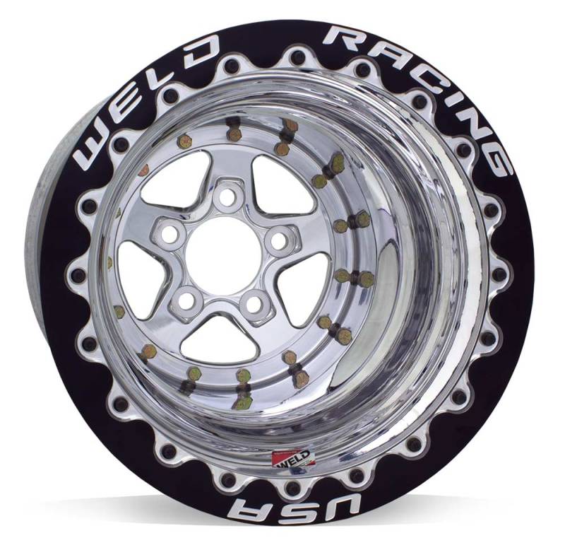 Weld Alumastar 2.0 15x15 / 5x4.75 BP / 3in. BS Polished Wheel - Beadlock M/T - DTX Performance