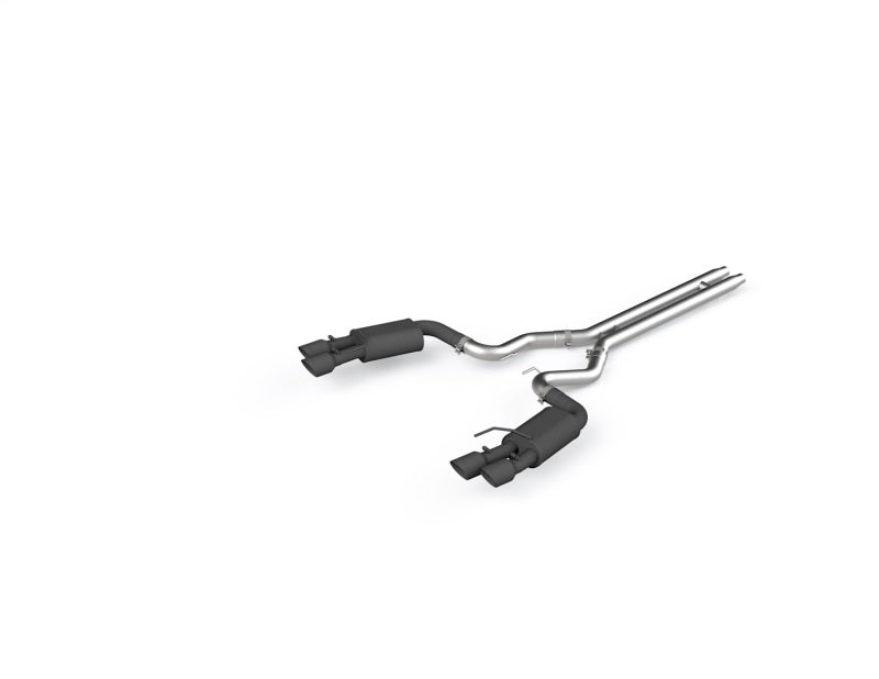 MBRP 18-19 Ford Mustang GT 5.0 3in Dual Split Rear Cat Back w/ Quad 4in Dual Wall Tips- Black Coated - DTX Performance