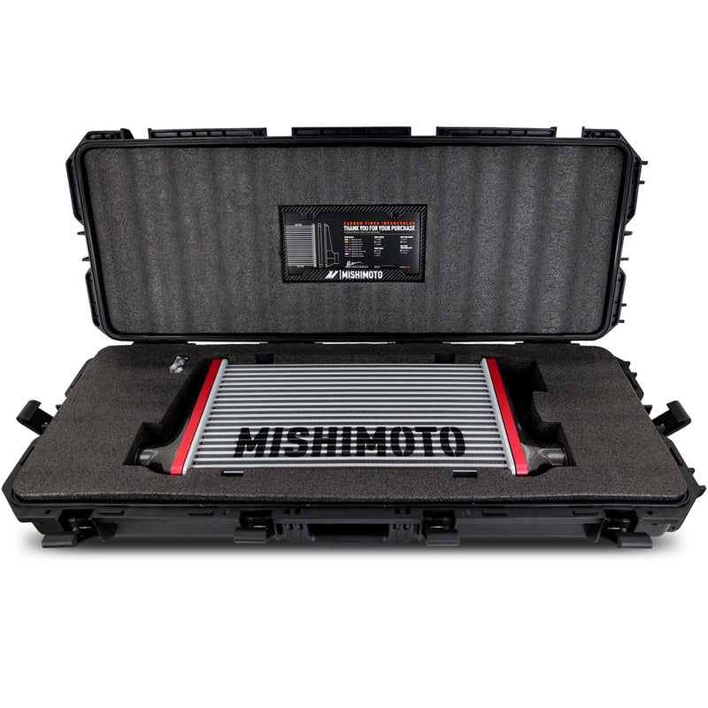 Mishimoto Universal Carbon Fiber Intercooler - Matte Tanks - 450mm Silver Core - C-Flow - R V-Band - DTX Performance