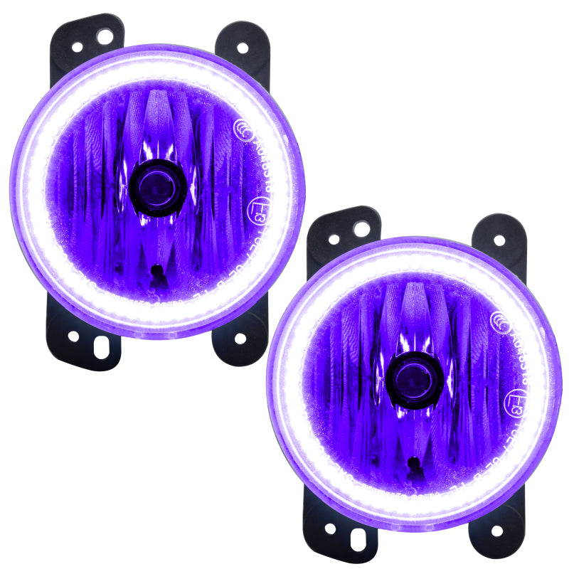 Oracle Lighting 10-15 Jeep Wrangler JK Pre-Assembled LED Halo Fog Lights -UV/Purple - DTX Performance