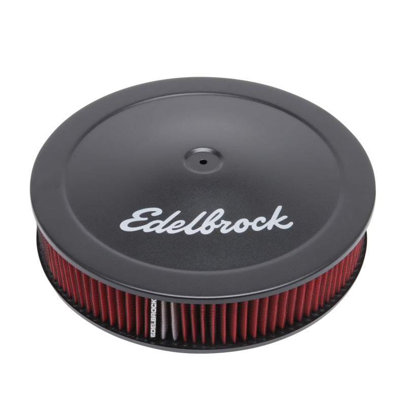 Edelbrock Air Cleaner Pro-Flo Series Round 14 In Diameter Cloth Element 3/8Indropped Base Black - DTX Performance