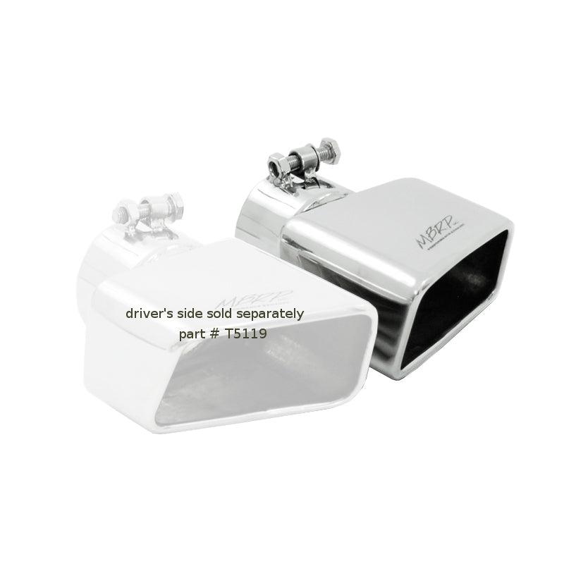 MBRP Universal Tip 4.50in x 2.75in ID Rectangle Angled Cut 3in OD Inlet 7in Lgth T304 Passenger Side - DTX Performance