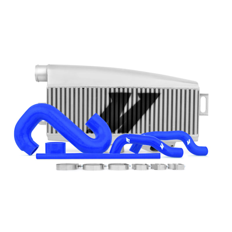 Mishimoto Subaru 02-07 WRX/04-07 STi Top-Mount Intercooler Kit - Powder Coated Silver & Blue Hoses - DTX Performance