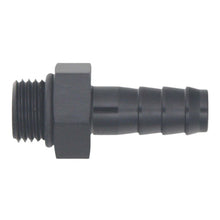 Load image into Gallery viewer, DeatschWerks 6AN ORB Male to 3/8in Male Triple Barb Fitting (Incl O-Ring) - Anodized Matte Black - DTX Performance