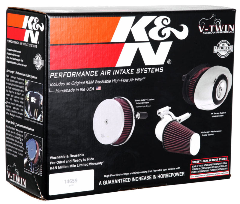 K&N 01-15 Harley-Davidson Touring 96 / 103 / 08-15 Bright Aircharger Performance Intake - DTX Performance