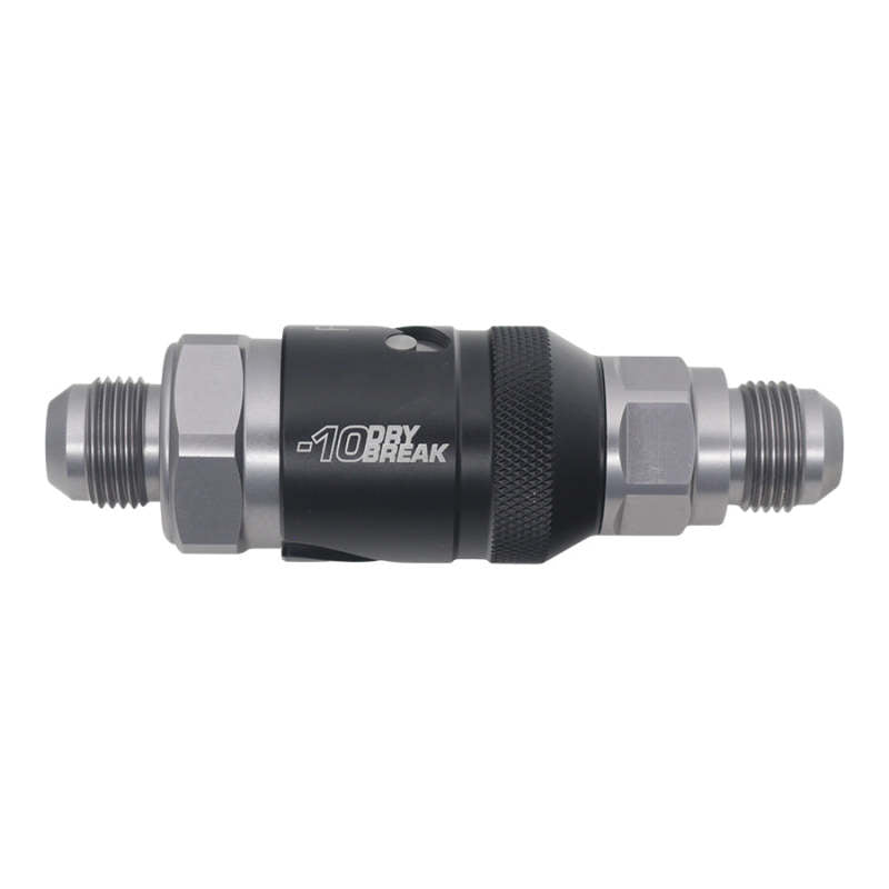 DeatschWerks 10AN Male Flare Quick Disconnect Dry Break Fitting - 2 Pieces Anodized Matte Black - DTX Performance