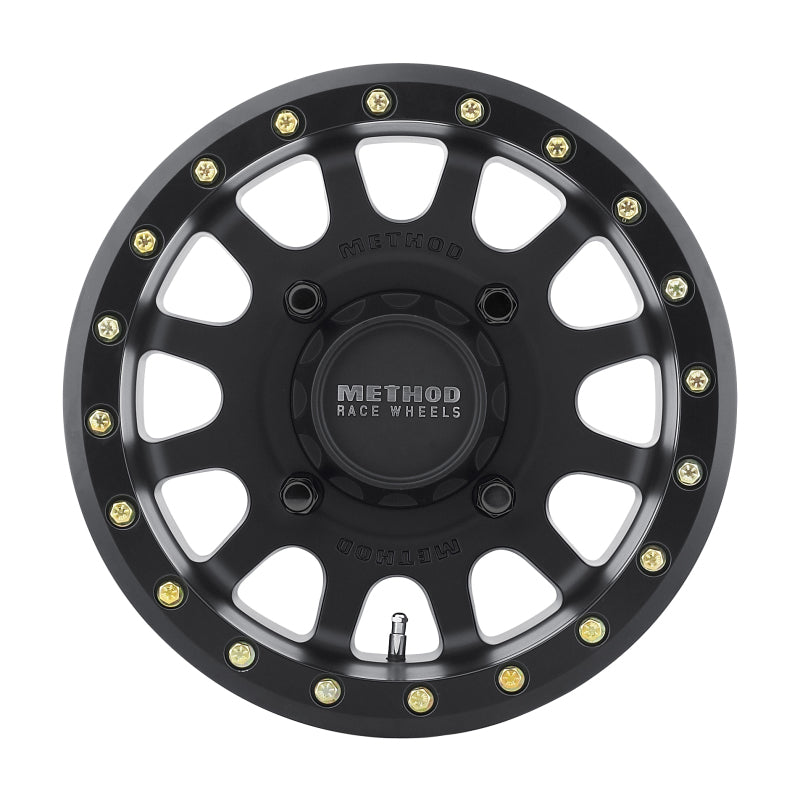 Method MR401 UTV Beadlock 15x7 / 4+3/13mm Offset / 4x156 / 132mm CB Matte Black Wheel - DTX Performance