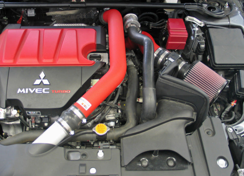 K&N 08-09 Mitsubishi Evo X Wrinkle Red Typhoon Short Ram Intake - DTX Performance