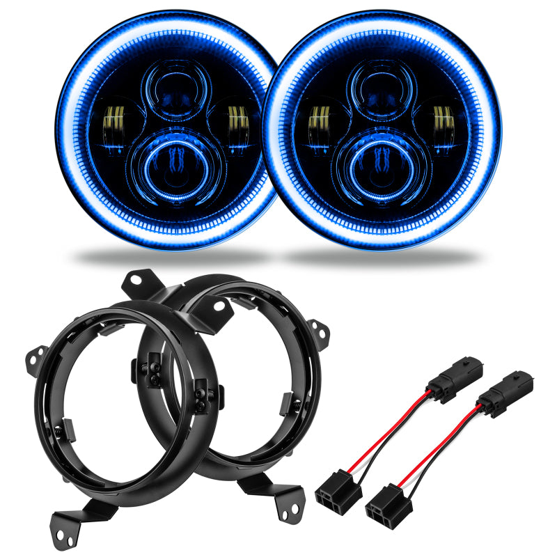 Oracle Jeep Wrangler JL/Gladiator JT 7in. High Powered LED Headlights (Pair) - Blue - DTX Performance