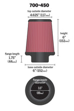 Load image into Gallery viewer, Airaid Universal Air Filter - Cone 3 1/2 x 6 x 4 5/8 x 6 - DTX Performance