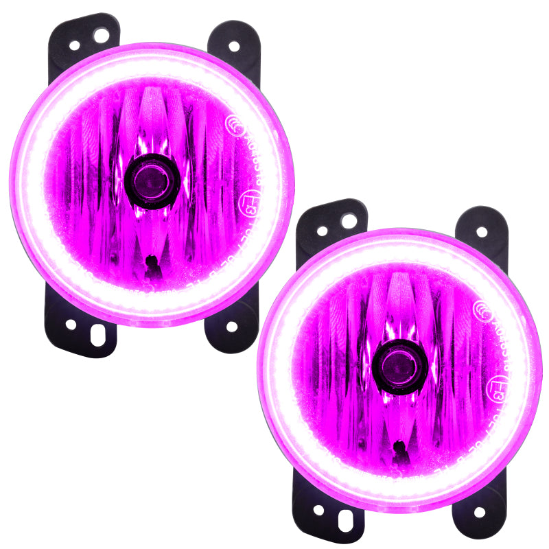 Oracle Lighting 10-15 Jeep Wrangler JK Pre-Assembled LED Halo Fog Lights -Pink - DTX Performance