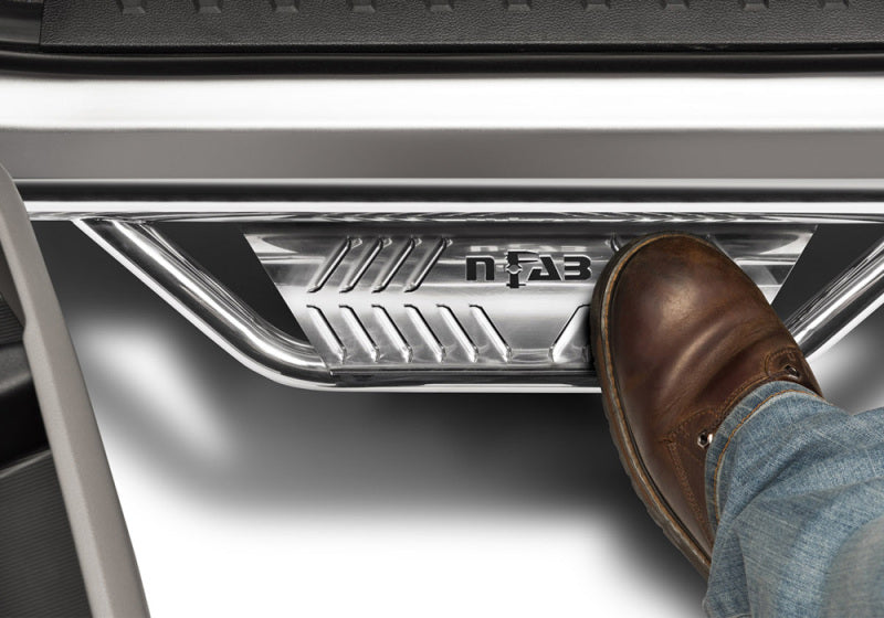 N-Fab Podium SS 07-17 Toyota Tundra Double Cab - Polished Stainless - 3in - DTX Performance