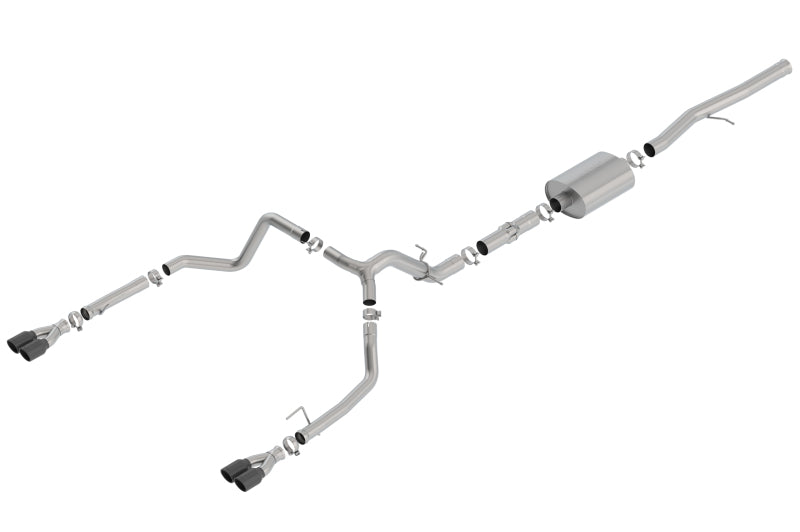 Borla 19 Chevrolet Silverado/GMC Sierra 1500 6.2L SS ATAK Catback Exhaust - Black Chrome Tips - DTX Performance