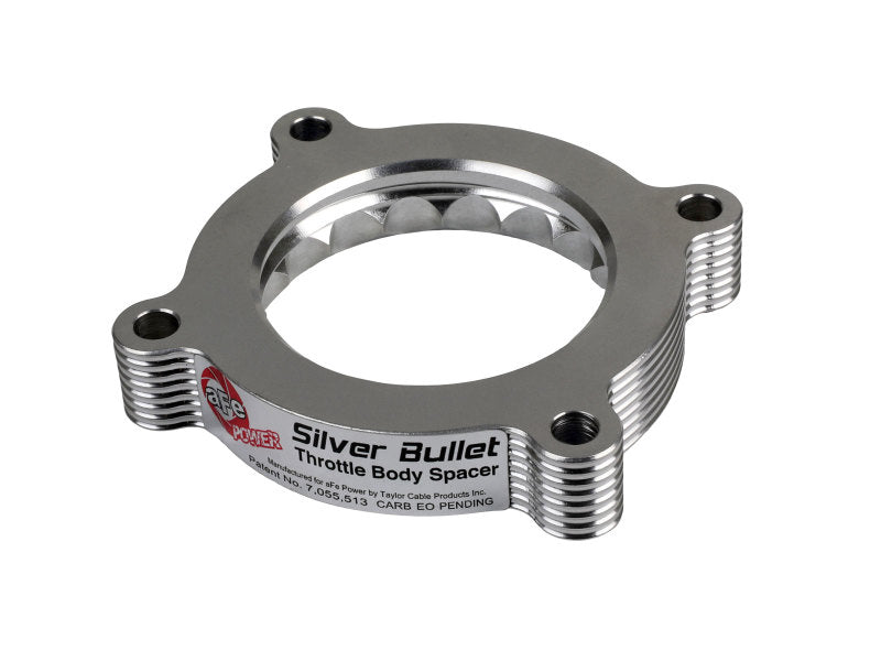 aFe 11-14 Ford Mustang/ 11-14 Ford F-150 V6 3.7L Silver Bullet Throttle Body Spacer - Silver - DTX Performance