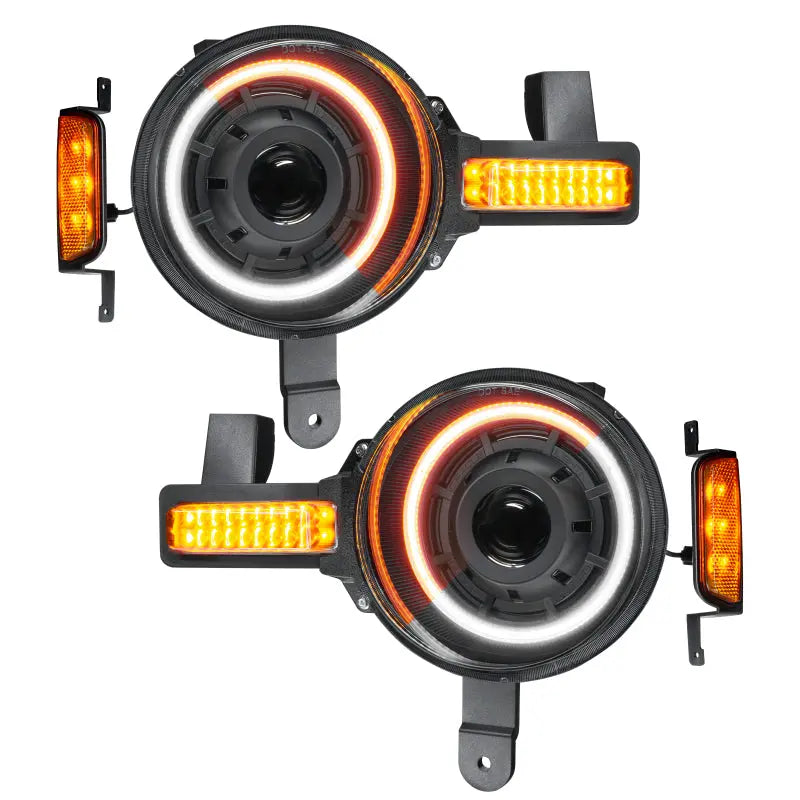 Oracle 2021+ Ford Bronco Oculus  Bi-LED Projector Headlights - Amber/White Switchback - DTX Performance