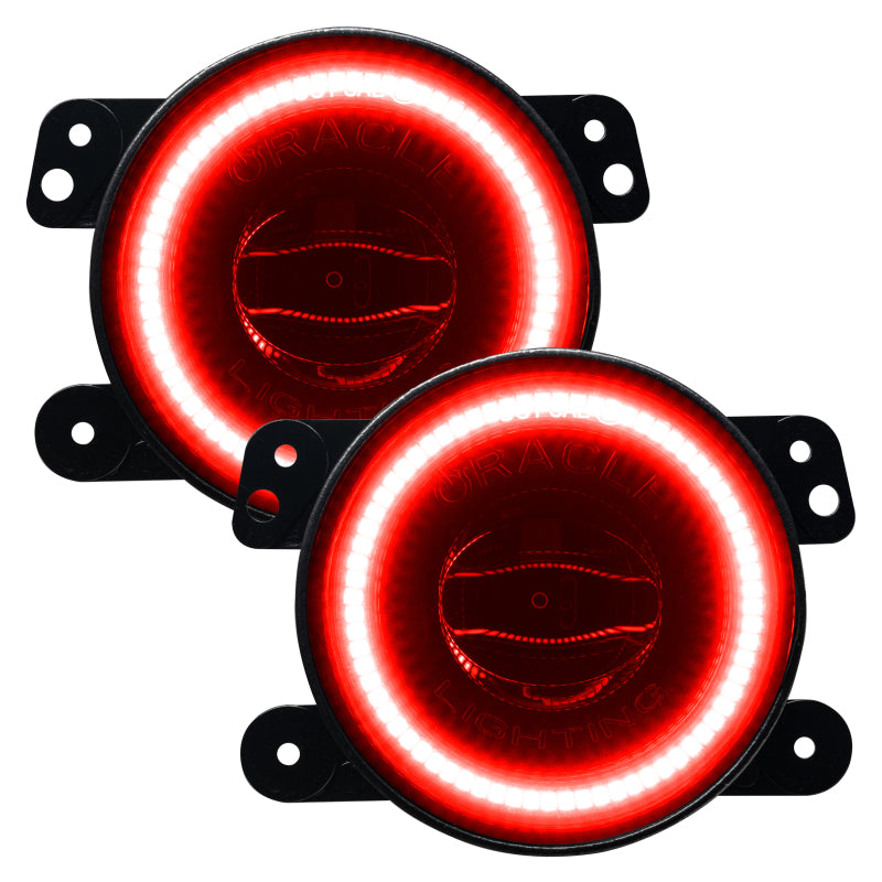 Oracle Jeep Wrangler JK/JL/JT High Performance W LED Fog Lights - Red - DTX Performance