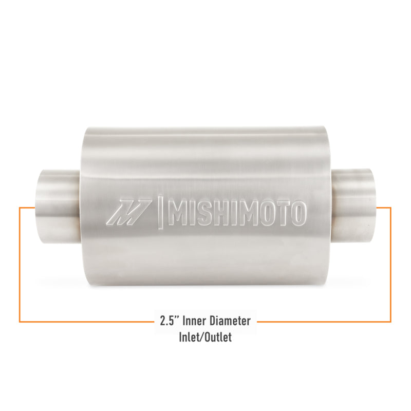 Mishimoto Universal Resonator with 2.5in Inlet/Outlet - Brushed - DTX Performance