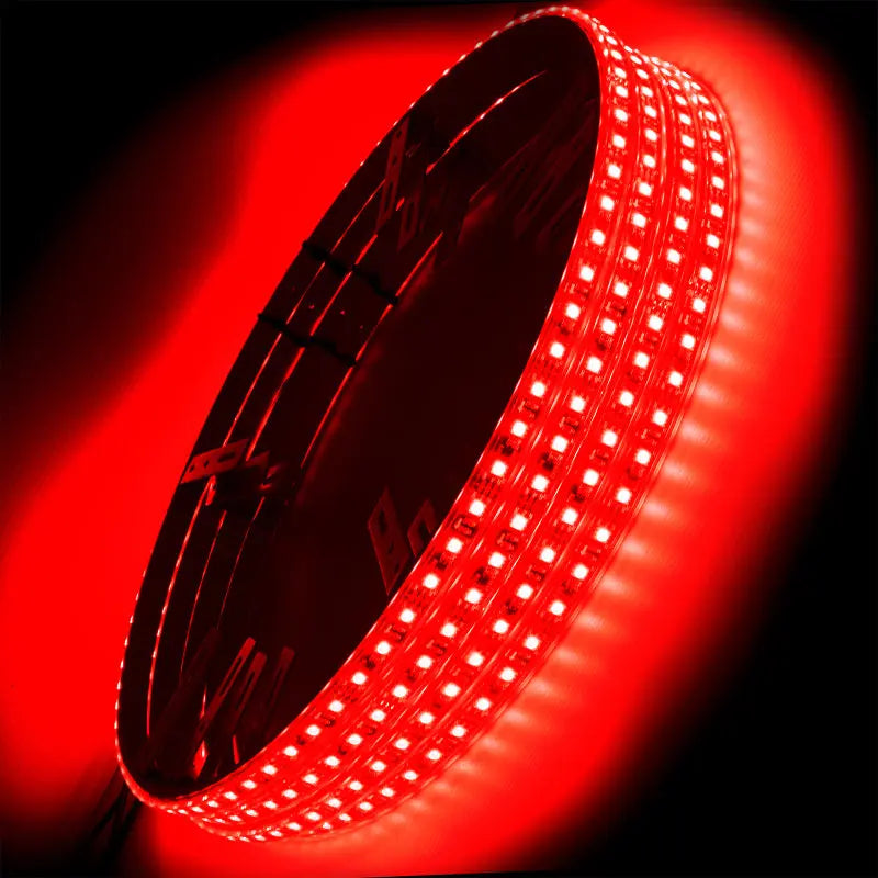 Oracle LED Illuminated Wheel Rings - Double LED - Red - DTX Performance