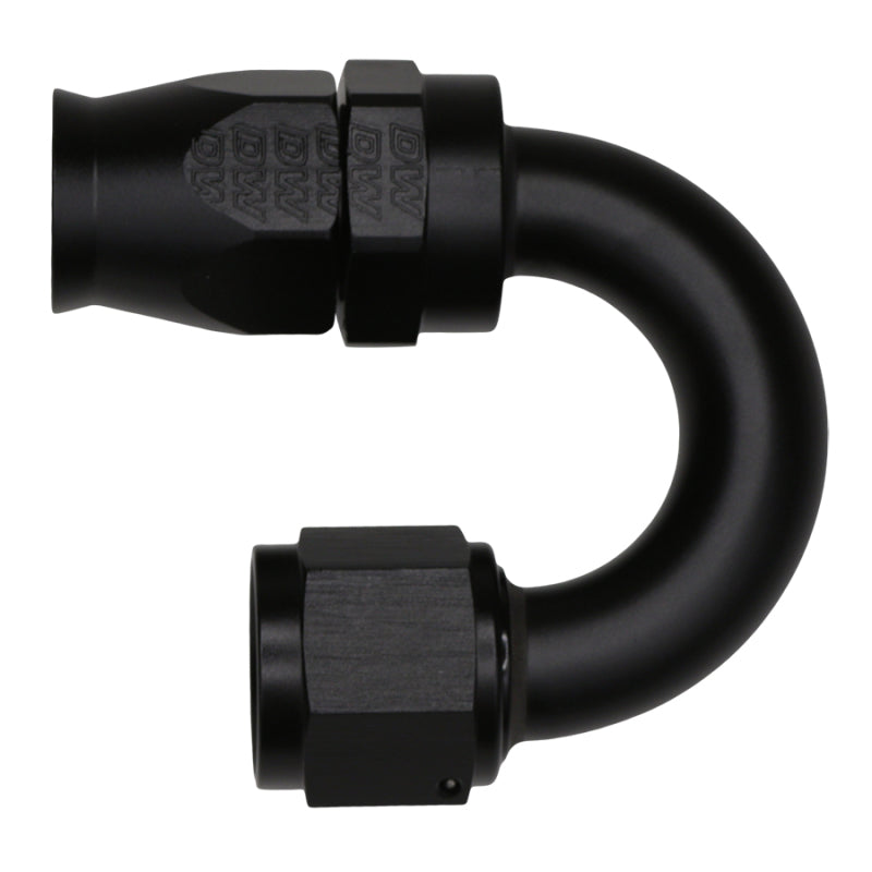 DeatschWerks 10AN Female Flare Swivel 180-Degree Hose End CPE - Anodized Matte Black - DTX Performance