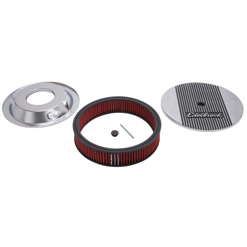 Edelbrock Air Cleaner Elite II 14In Diameter w/ 3In Element Standard Height Polished - DTX Performance