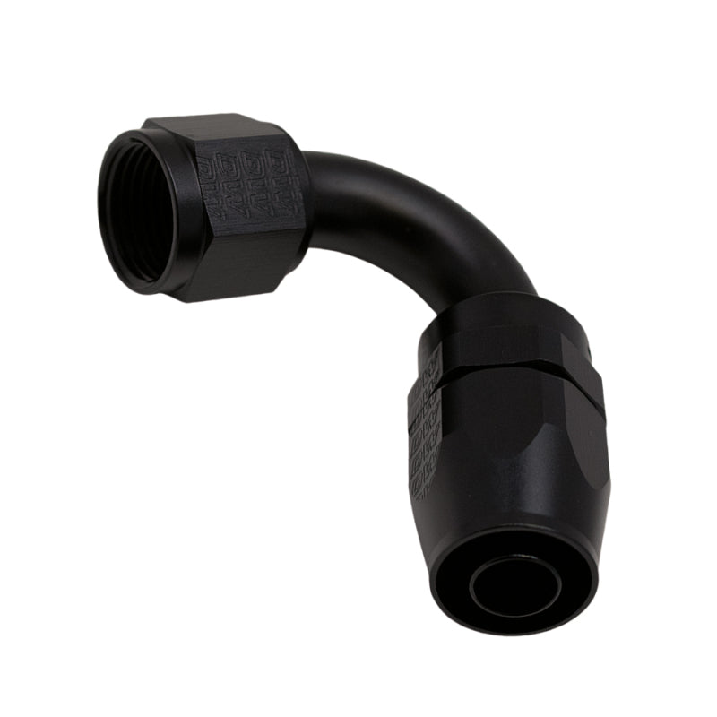 DeatschWerks 10AN Female Flare Swivel 120-Degree Hose End CPE - Anodized Matte Black - DTX Performance