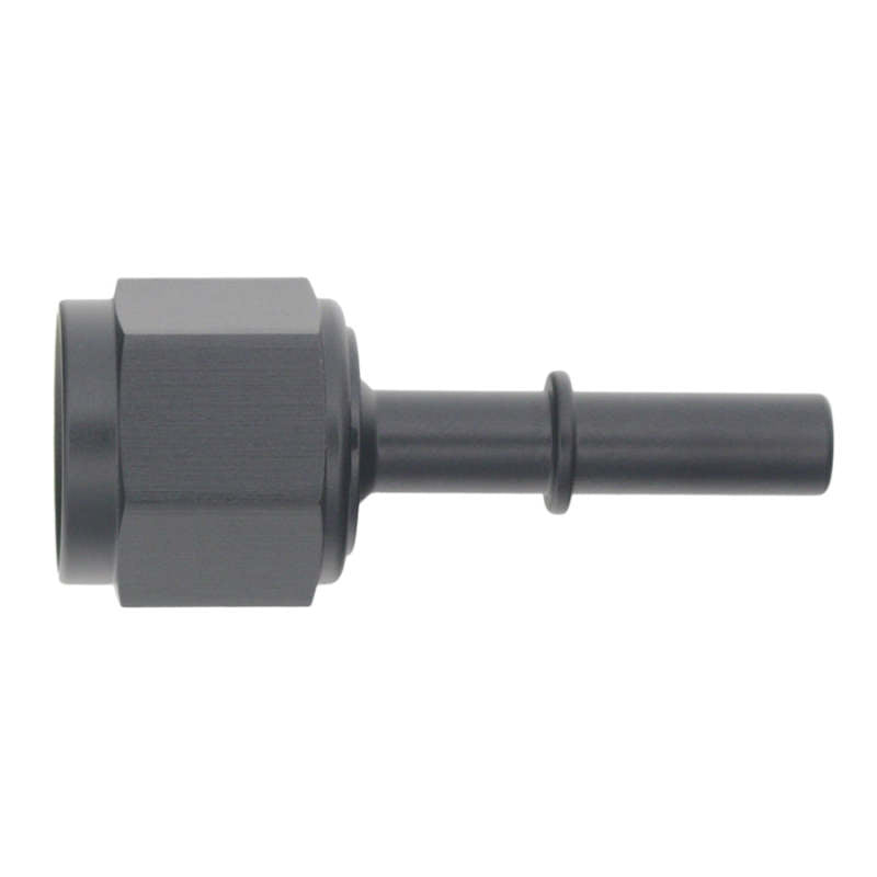 DeatschWerks 8AN Female Flare Swivel to 5/16in Male EFI Quick Disconnect - Anodized Matte Black - DTX Performance