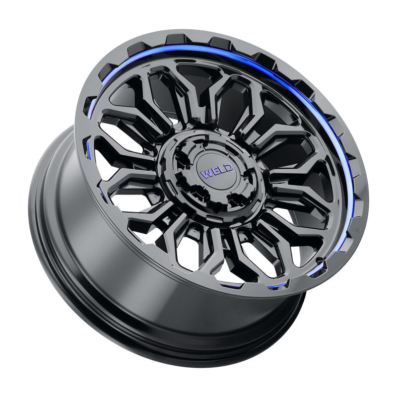 Weld Off-Road W170 20X10 Flare 6X135 6X139.7 ET-18 BS4.75 Gloss Black MIL Blu 106.1 - DTX Performance