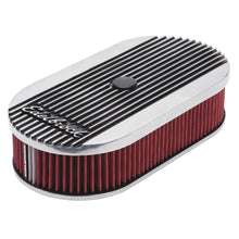 Load image into Gallery viewer, Edelbrock Air Cleaner Elite II Oval Single 4-Bbl Carb 2 5In Red Element Polished - DTX Performance