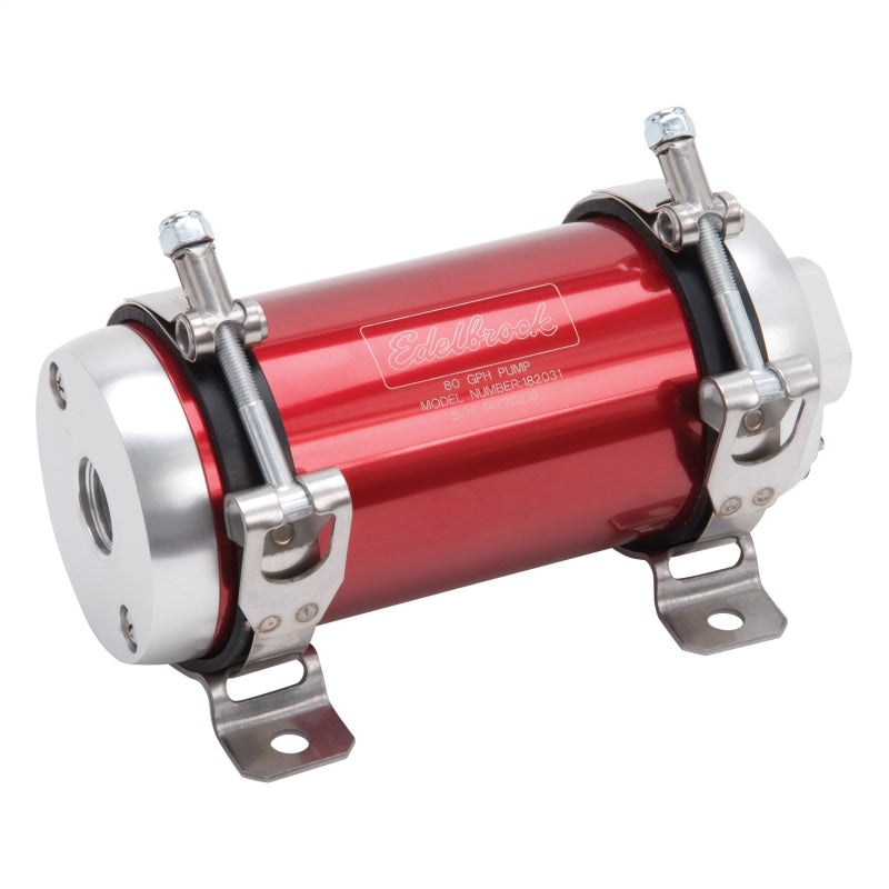 Edelbrock Fuel Pump Electric Quiet-Flo EFI 80 GPH -10 In -10 Out Red/Clear - DTX Performance